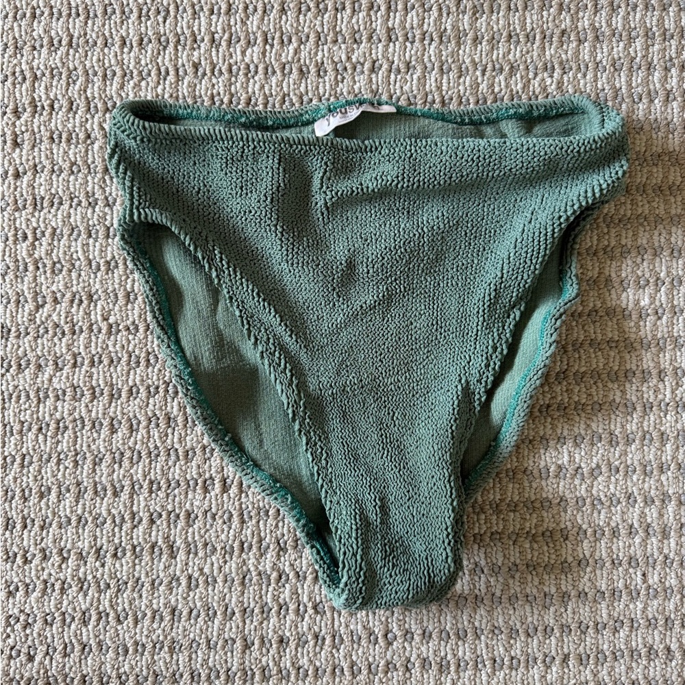 Youswim Textured High-Cut Swim Bottoms in Green